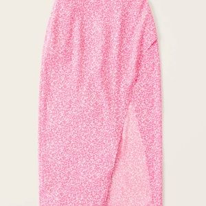 NWT Abercrombie pink floral wrap skirt size S